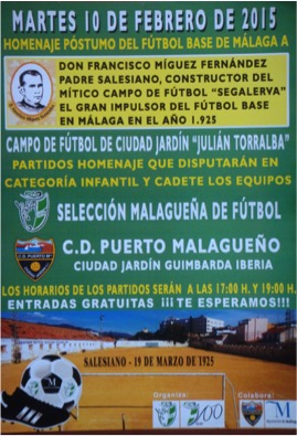 Homenaje de la Federación Malagueña de Fútbol a un Salesiano a D. Francisco Míguez