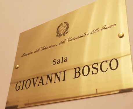 Una sala del Ministerio de Educación de Italia dedicada a Don Bosco