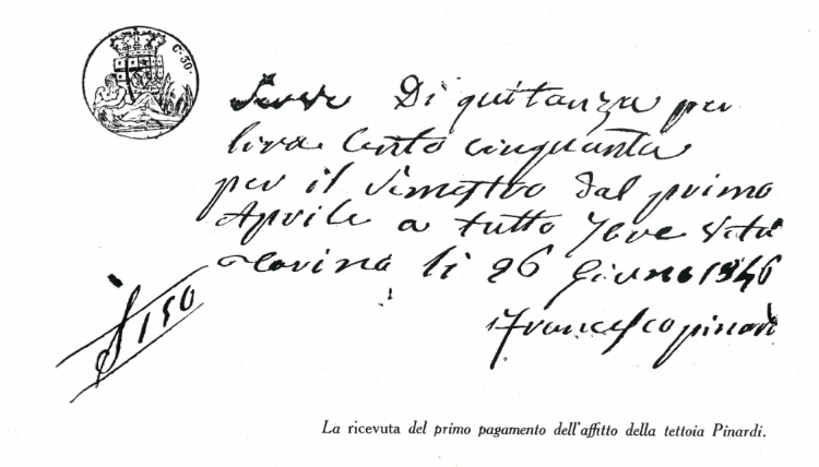 Un recibo de 1846, prueba del nacimiento del nuevo oratorio en la casa Pinardi