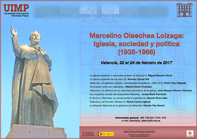 La UIMP de Valencia organiza un seminario sobre la figura del salesiano Marcelino Olaechea Loizaga